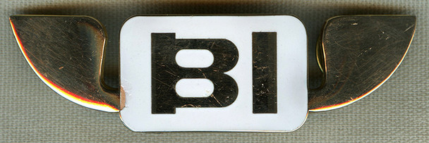 1960's Gold-Filled Braniff Airways Agent Hat Badge 5th Issue by O.C. Tanner