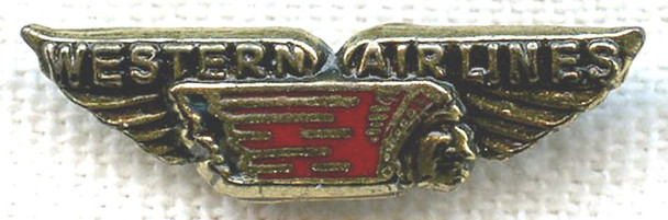 Late 1940's Western Airlines Five Years of Service Pin Burnished Look