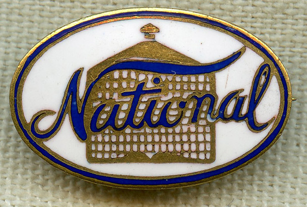 Beautiful & Rare 1910 National Motor Vehicle Co. Enameled Lapel Pin