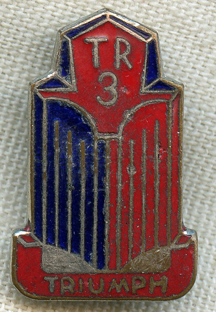 Late 1950's Triumph TR3 Enameled Badge
