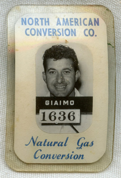 Circa 1951 North American Conversion Co. Employee Photo Badge