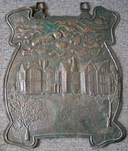 Wonderful Ca. 1900 British Arts & Crafts Hand Hammered 2-D Copper Sign by Artist A. W. Kiddie