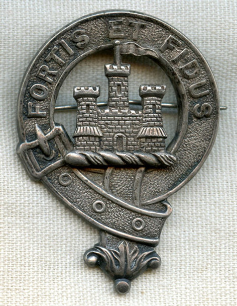 Circa 1900 Clan MacLachlan Scottish Clan Badge in Silver-Plated Brass