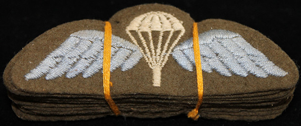 ONE Near Mint WWII British Paratrooper Badge From a UNCUT BUNDLE from a US Army OSS Captain's Estate