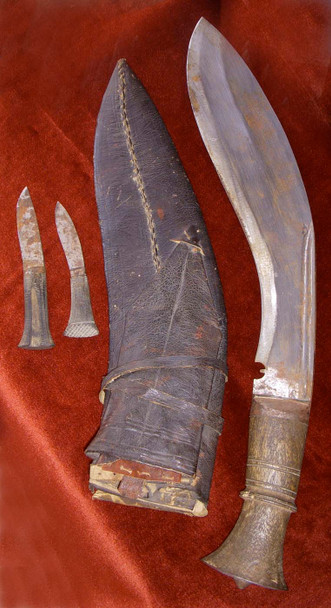 Late 19th Century Nepalese Gurka Kukri (Khukuri) Knife in Scabbard