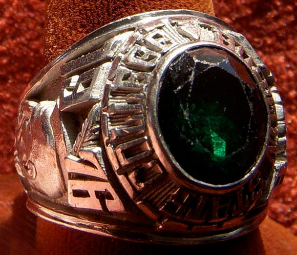 Chunky Vintage 1976 Boston State College Graduation Ring in Siladium