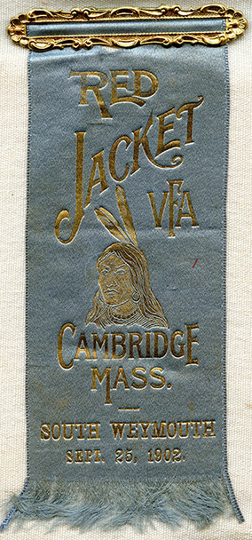 1902 Cambridge, Massachusetts Red Jacket Veteran Fireman's Assoc. Muster Ribbon