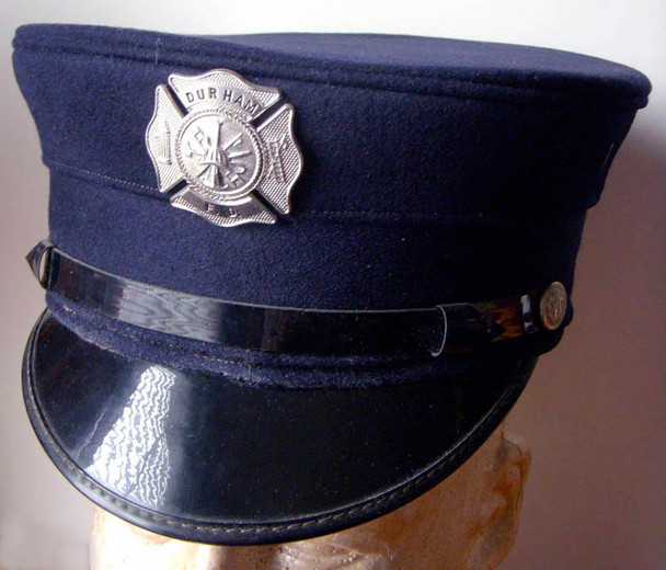Late 1940s Durham, New Hampshire Fireman's Visor Hat in Excellent Condition