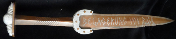 Fabulous Early WWI Huge Trench Art Celtic Dagger in Copper & Aluminum