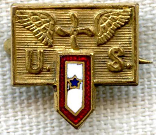 Nice WWI US Air Service Enlisted Aviator "Son-In-Service" Lapel Pin