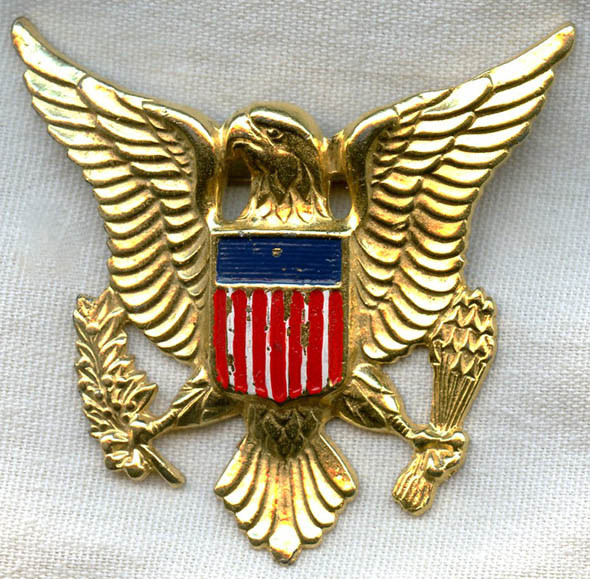 Large WWII US Army Eagle with Painted Crest Sweetheart Pin