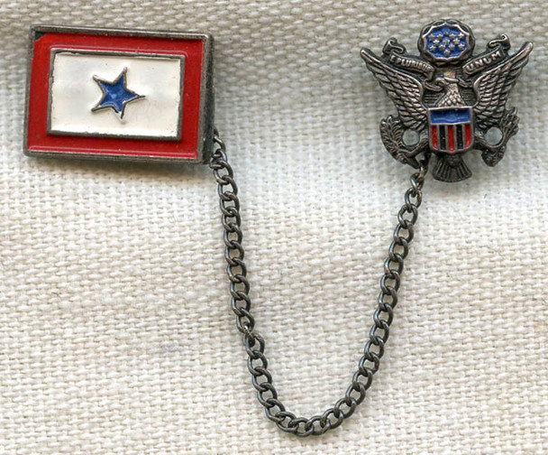 Sterling WWII US Army Son-in-Service Chained Pin