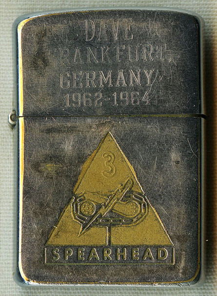 Great 1960 Zippo Factory Engraved US Army 3rd Armored Div. "Keeping the World Safe from Communism"