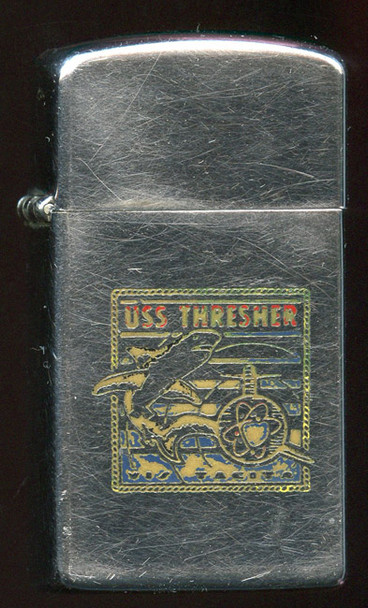 Rare 1963 Slim Zippo Lighter for USS Thresher SSN-593 Lost April 1963<p>NO LONGER AVAILBLE