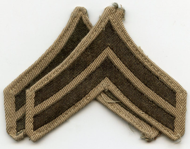 Pair of WWII US Marine Corps (USMC) Corporal Rank Stripes