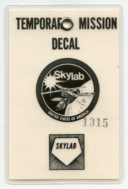 Late 1970s NASA Skylab Temporary Mission Decal Workers Pass or Badge