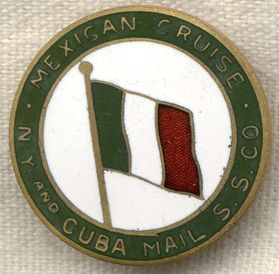 ca 1900 New York & Cuba Mail Steamship Company aka Ward Line Mexican Cruise Pin