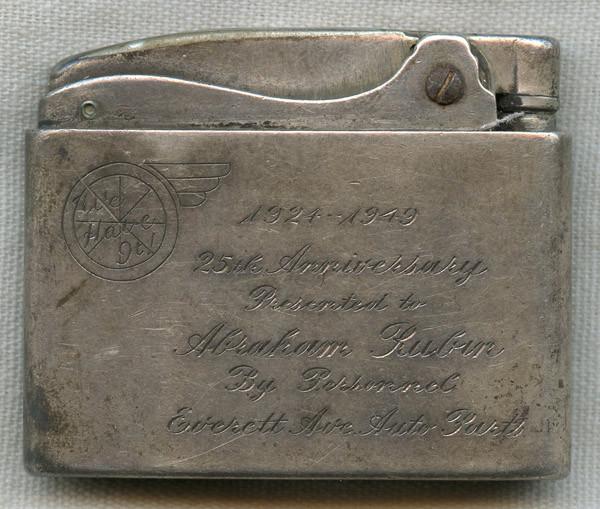 Sterling 1949 Service Presentation Cigarette Lighter from Everett Ave Auto Parts of Chelsea, MA