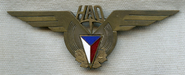 Extremely Rare 1930s Hanacky Aeroklub Olomouc Czech Pre-WWII Member Pilot Wing (Odznak)