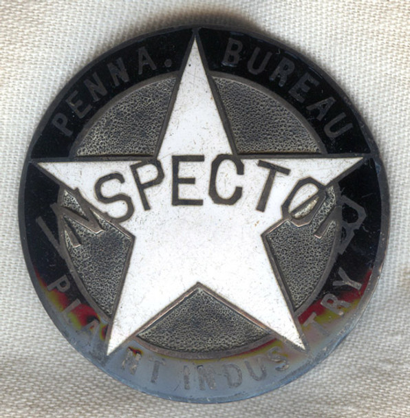 Beautiful & Rare 1st Issue Ca 1920 Pennsylvania Bureau of Plant Industry Badge