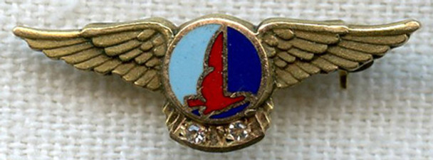 1940s Eastern Airlines 10K Gold 10 Years of Service Lapel Pin