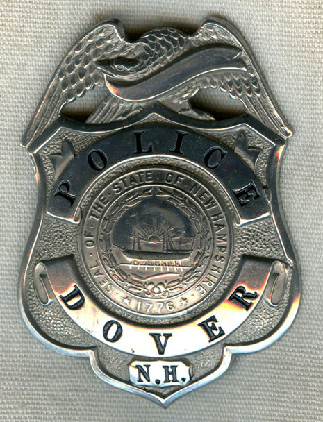 Nice Circa 1920s Dover, New Hampshire Police Badge by S.M. Spencer, Boston
