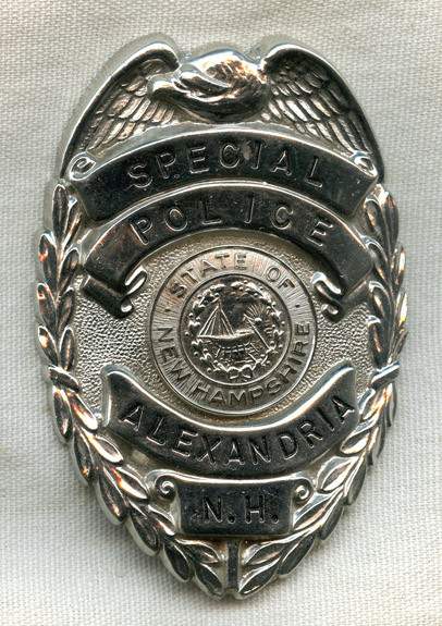 1960's - 70's Alexandria, New Hampshire Special Police Badge