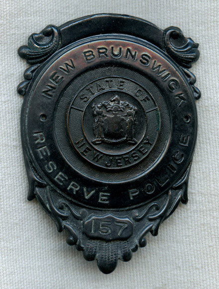 WWI New Brunswick, New Jersey Reserve Police Badge
