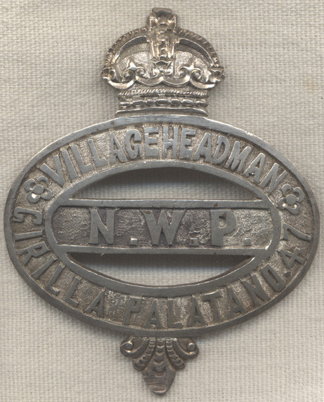 Pre-1967 Silver Northwest Province (Pakistan) Village Headman Badge