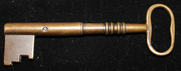 Large, Old Vintage 1800's Brass "Jail" Key