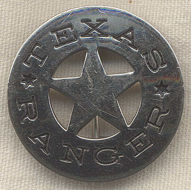 Fabulous & Extremely Rare Iconic ca 1900 Texas Ranger Circle Star Badge