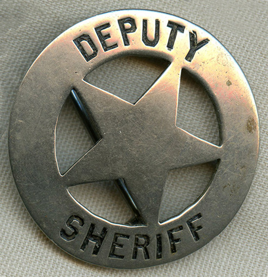 Great Old West 1880s "Stock" Hand Made & Stamped Deputy Sheriff Inverted Circle Star Badge Rare Form