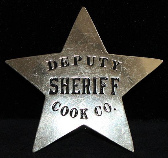 Very Rare Reportedly 1st Issue circa 1880's Cook County Illinois Deputy Sheriff Badge