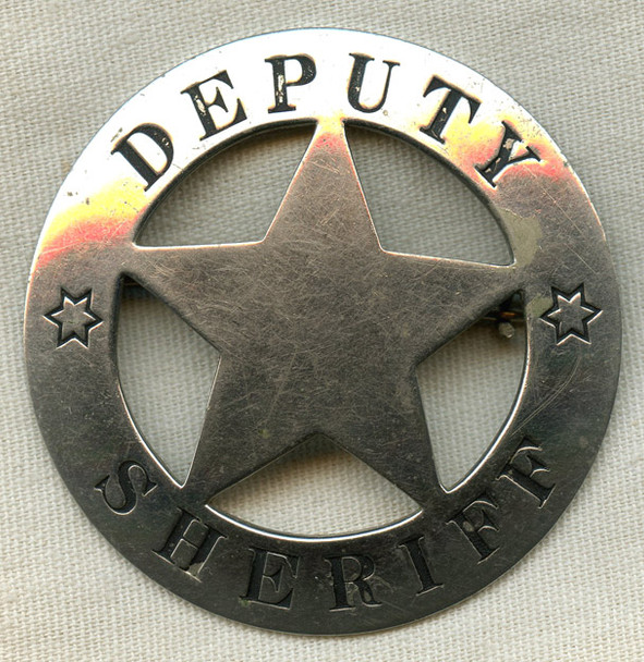 Large 1890's 'Old West' Deputy Sheriff Stock Circle Star Badge