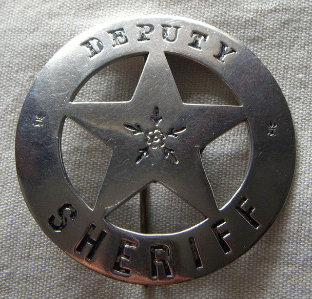 Great Large 1880s-1890s "Old West" Stock Deputy Sheriff Circle Star Badge