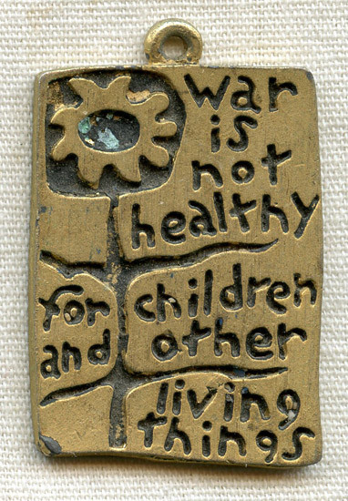 Vintage 1968 Anti-Vietnam War Peace Pendant - Flying Tiger