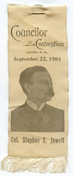 1904 Dover, New Hampshire Councilor Convention Ribbon of Col. Stephen S. Jewett