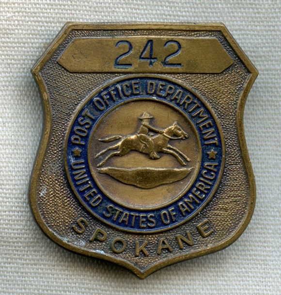 1950's Spokane, Washington US Post Office Employee or Clerk Badge #242