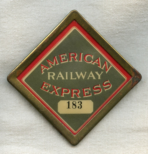 Circa 1917 American Railway Express Co. Messenger Badge Number 183
