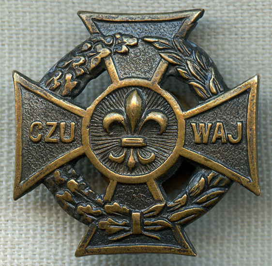 1930's Polish Boy Scouts #'d Czu Waj Member Badge - Flying Tiger