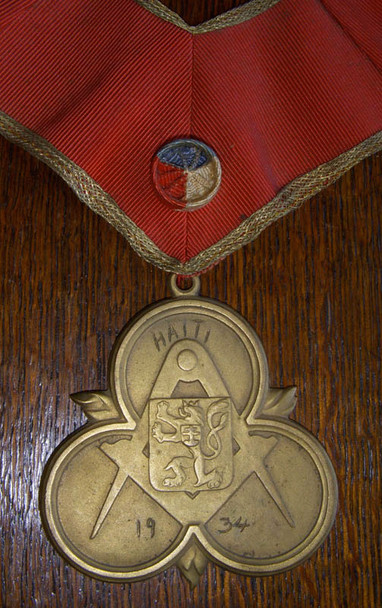 Large Czechoslovakian Masonic Neck Badge Possibly from a Convention in Haiti in 1934