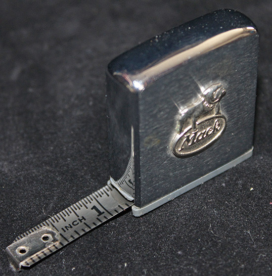 Vintage 1960Õs Advertising Zippo Tape Measure for Mack Truck in Brushed Steel