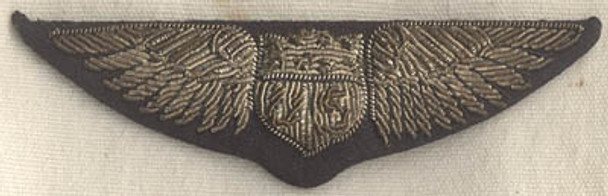 WWI US Air Service Pilot Bullion Pin-back Wing