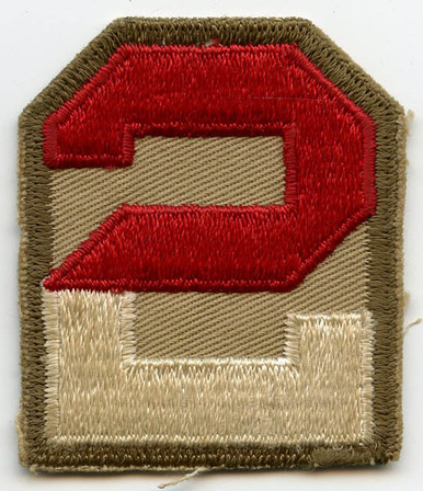 Wo2 Patch Army WWII Shoulder Patch for US Army 2nd Army on Khaki Twill with Border