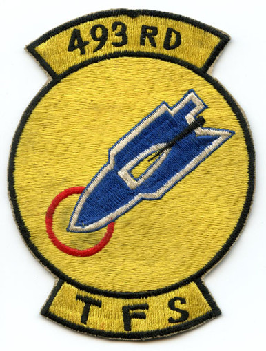 Scarce 1960s USAF 493rd Tactical Fighter Squadron Patch Japanese-Made