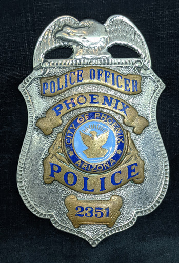 Nice Old ca 1970 Phoenix AZ Police Officer Badge #2351 by