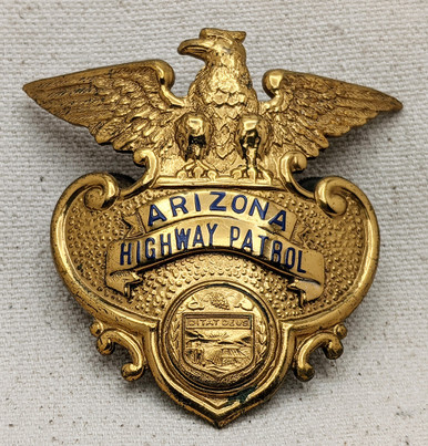 Scarce 2nd Pattern Arizona Highway Patrol Hat Badge worn from 1933 ...