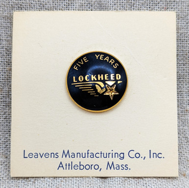 Lockheed Project Pin Ca 1950 Lockheed Aircraft 5 Year Service Pin by Leavens on Maker's Card