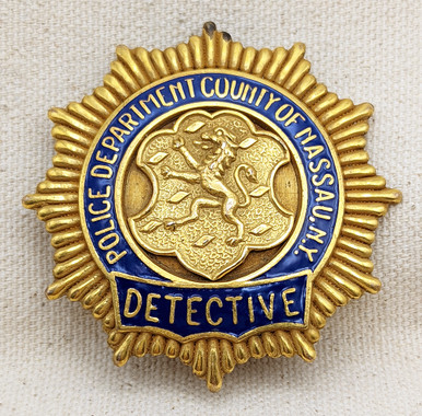 Wonderful & Rare Late 1930s Nassau County NY Police Detective