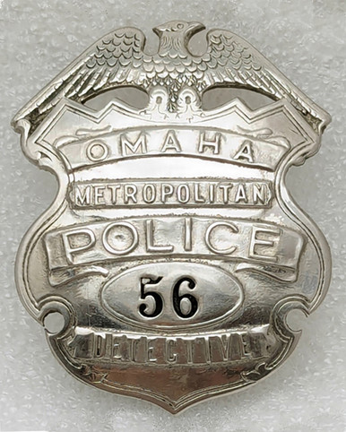 値下げ！ネブラスカ州　OMAHA　POLICE　PATROLMAN　ポリスバッジ Omaha Nebraska Police Patrolman # 145 Gode - COLLECTORS-BADGES.COM